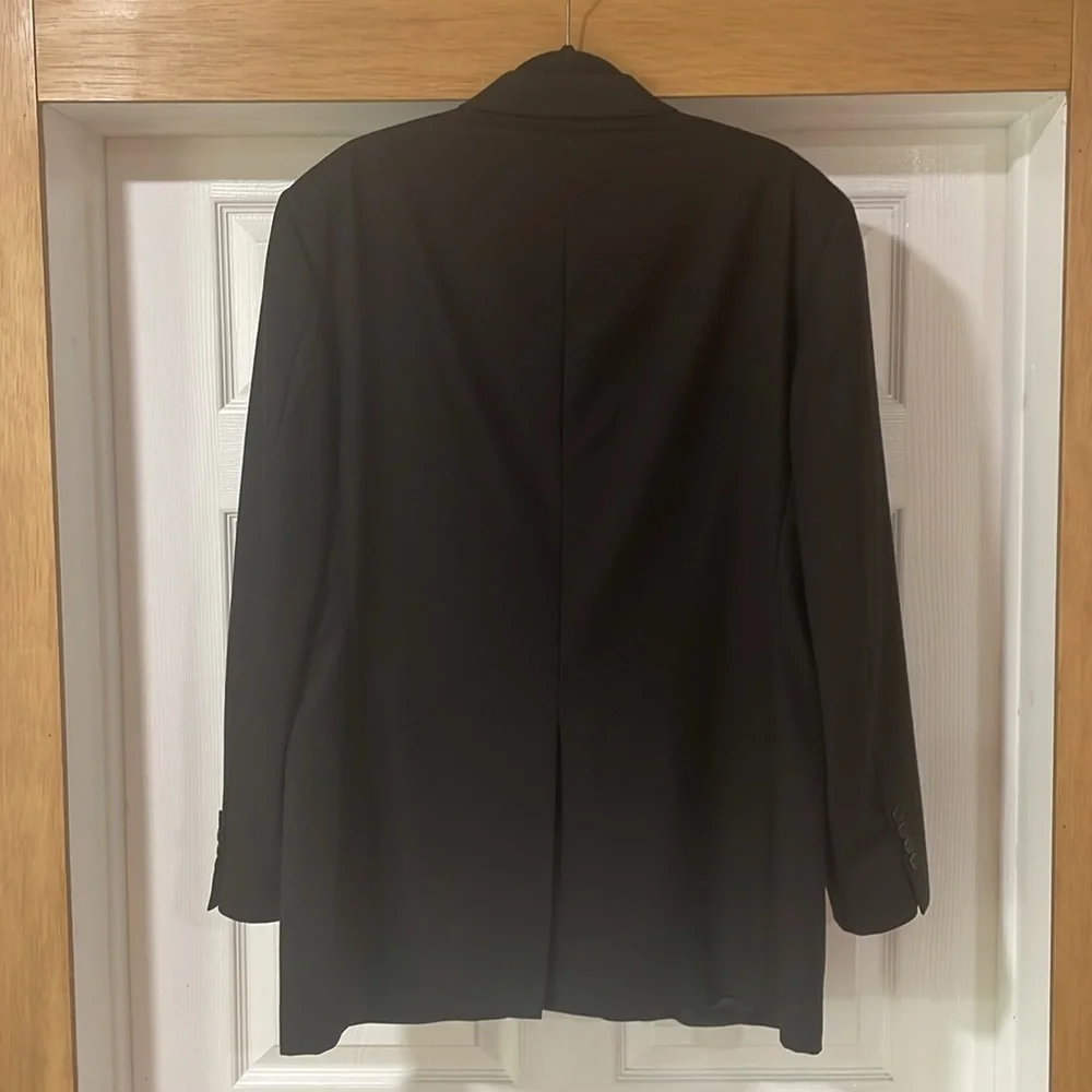Brooks Brothers 346 Blazer Jacket Coat 44L Wool Black Stretch 3 Button Classic